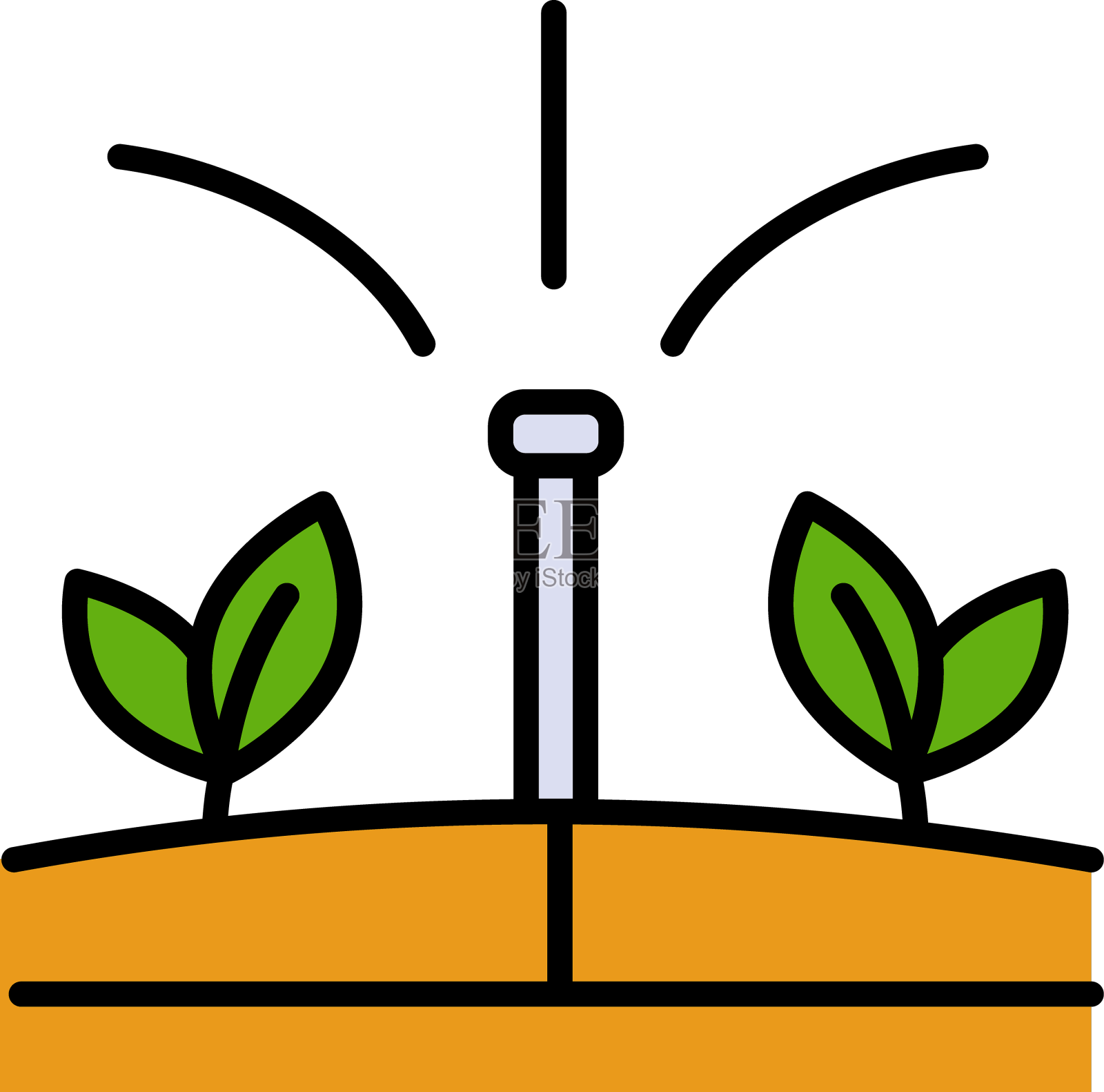 草坪草或农田灌溉系统图标花园设计元素图片