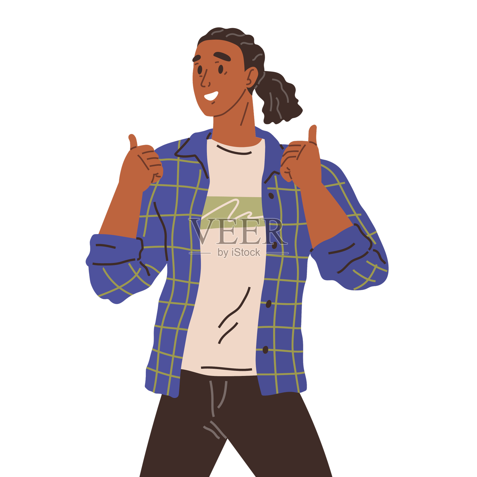 微笑的男人竖起大拇指表示赞同设计元素图片