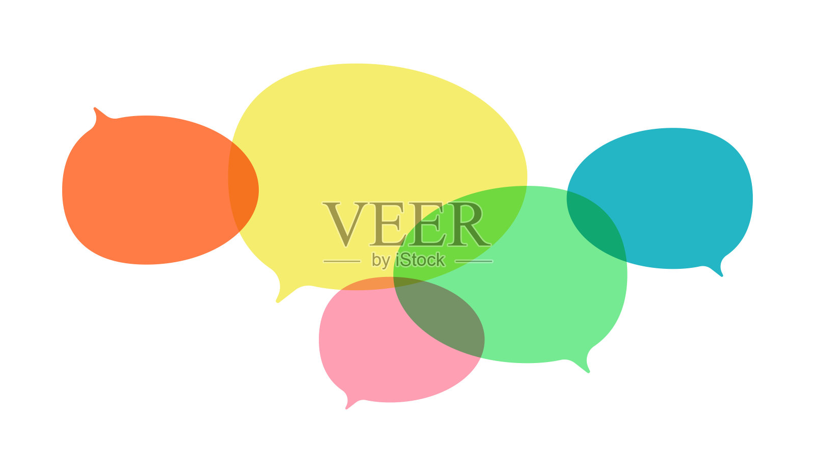 语言泡泡可爱的颜色插画图片素材