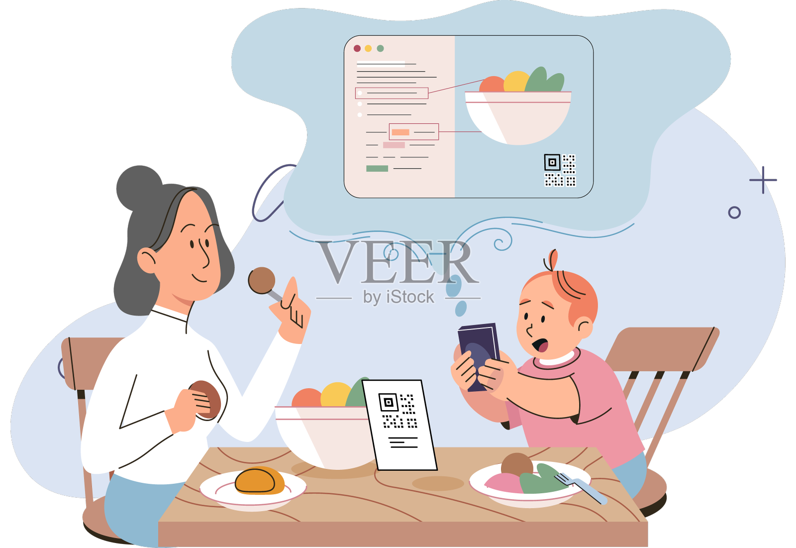 健康食品应用程序作为移动应用程序设计元素图片