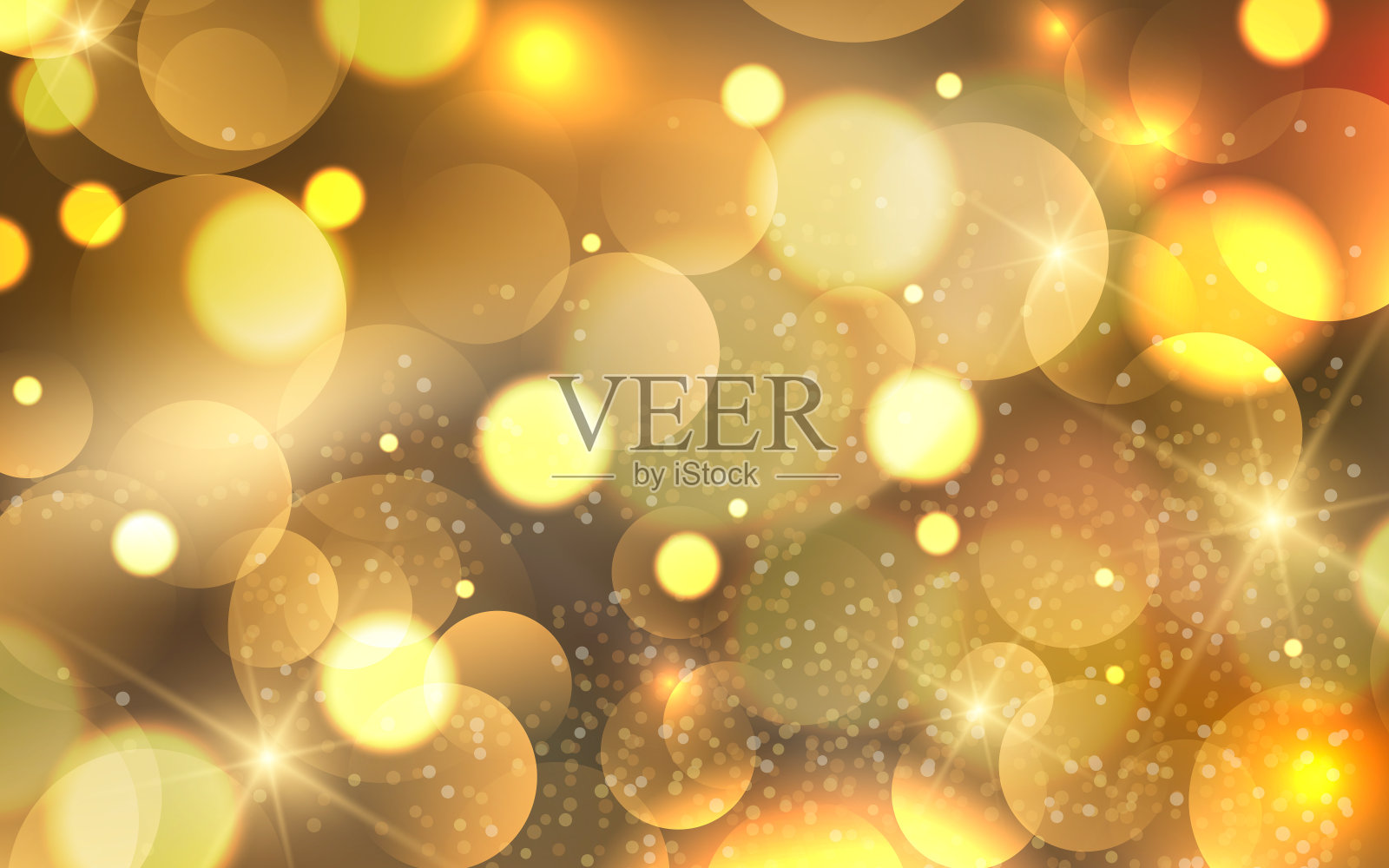 抽象金色圣诞散景灯和闪闪发光的背景设计插画图片素材