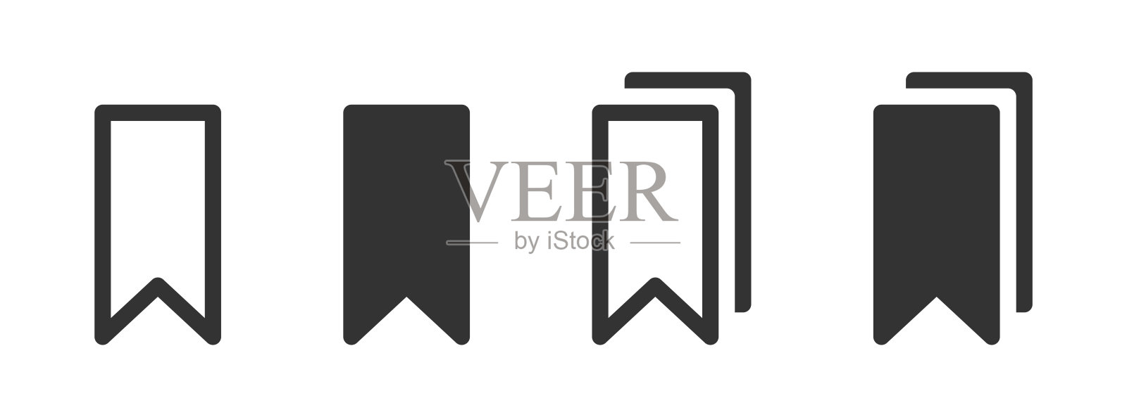 书签图标孤立在一个白色的背景。矢量插图。插画图片素材