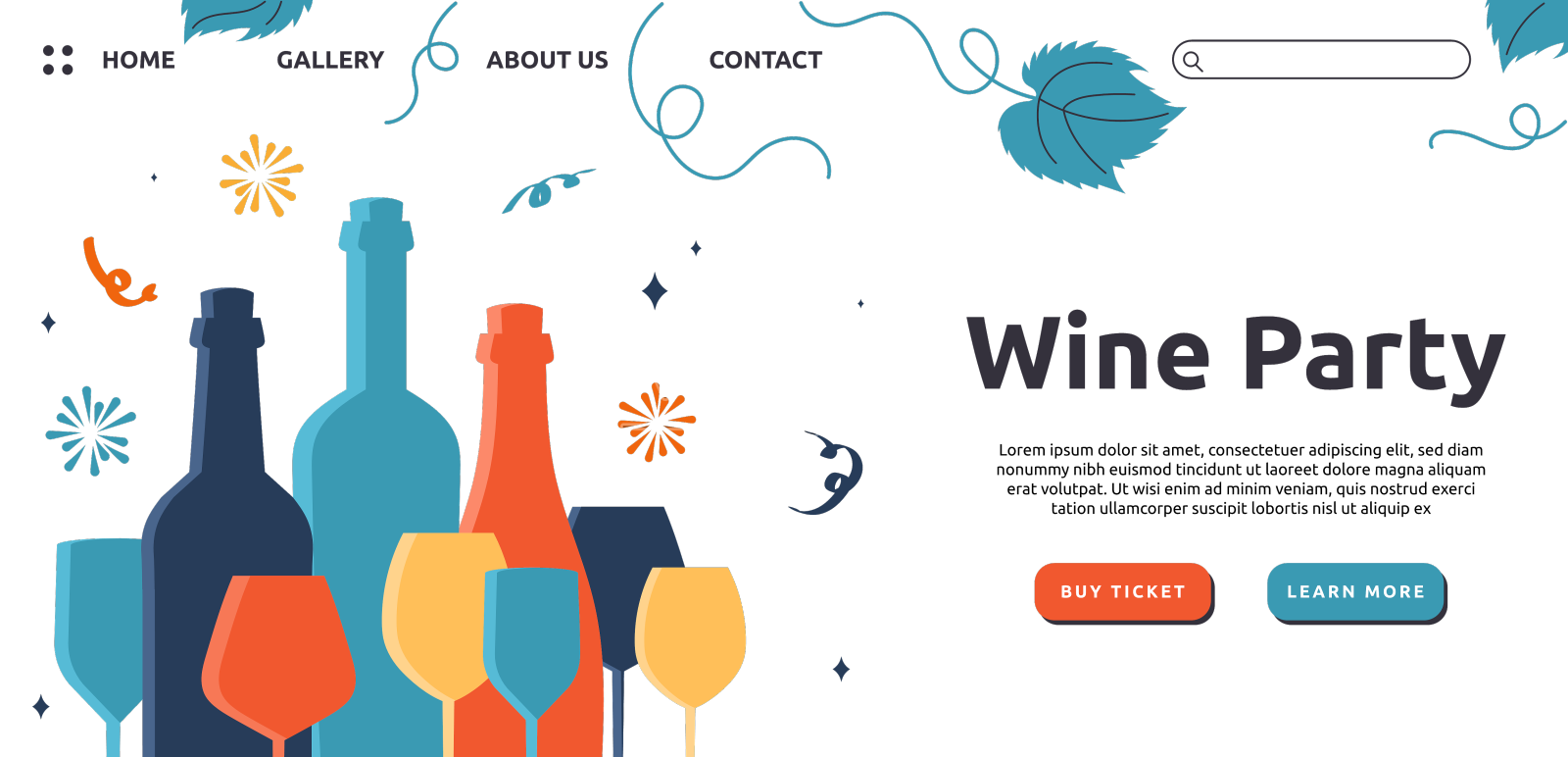 葡萄酒节登陆页面设计元素图片