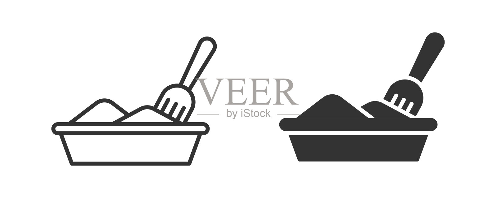 猫砂盒图标。矢量插图。插画图片素材