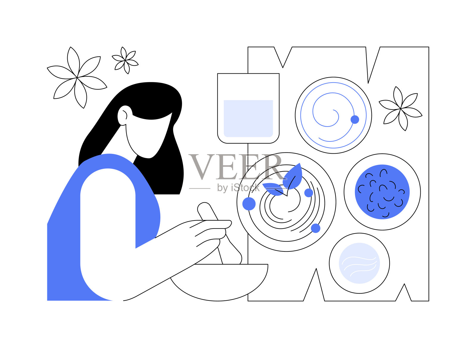 阿育吠陀饮食孤立的卡通矢量插图。插画图片素材