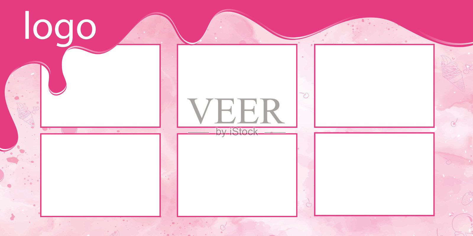 海报加冰淇淋插画图片素材