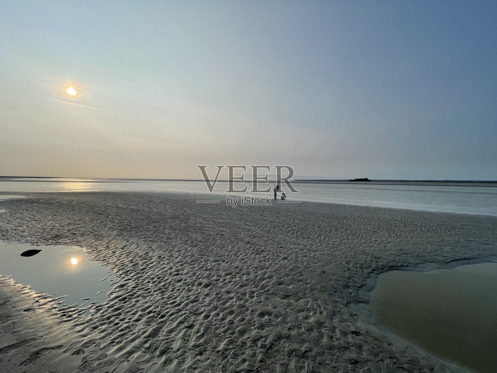 Mont-Sel-Michel海滩照片摄影图片