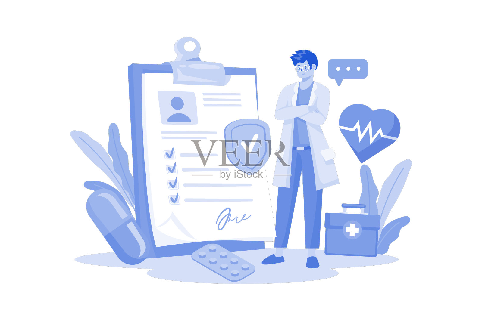 支付医疗费用的医疗保险设计元素图片