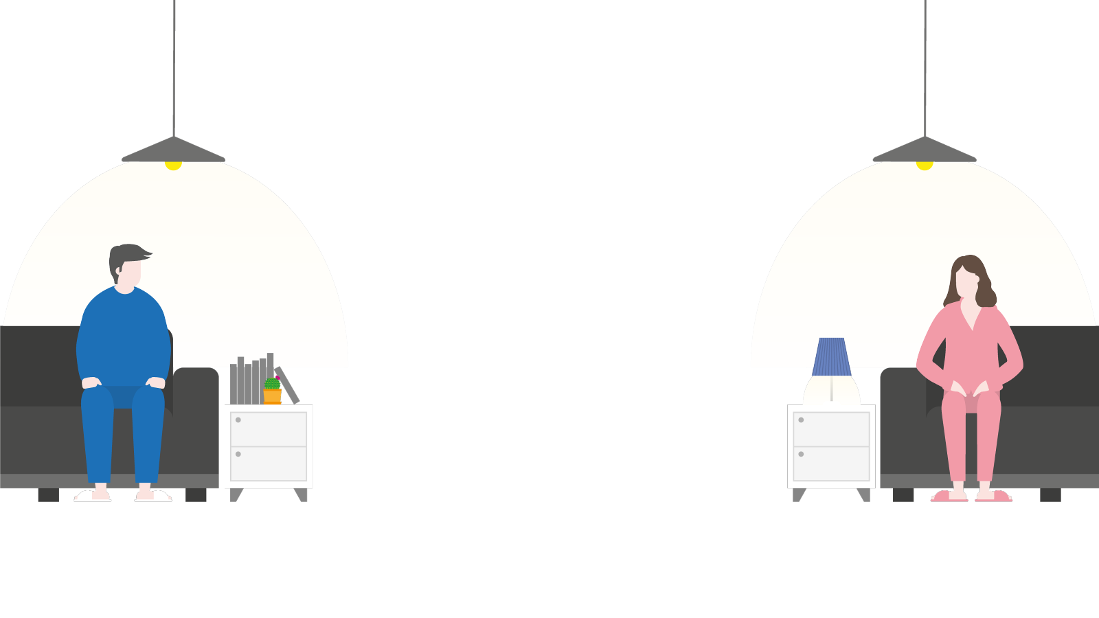 隔离后的夫妇穿着睡衣设计元素图片