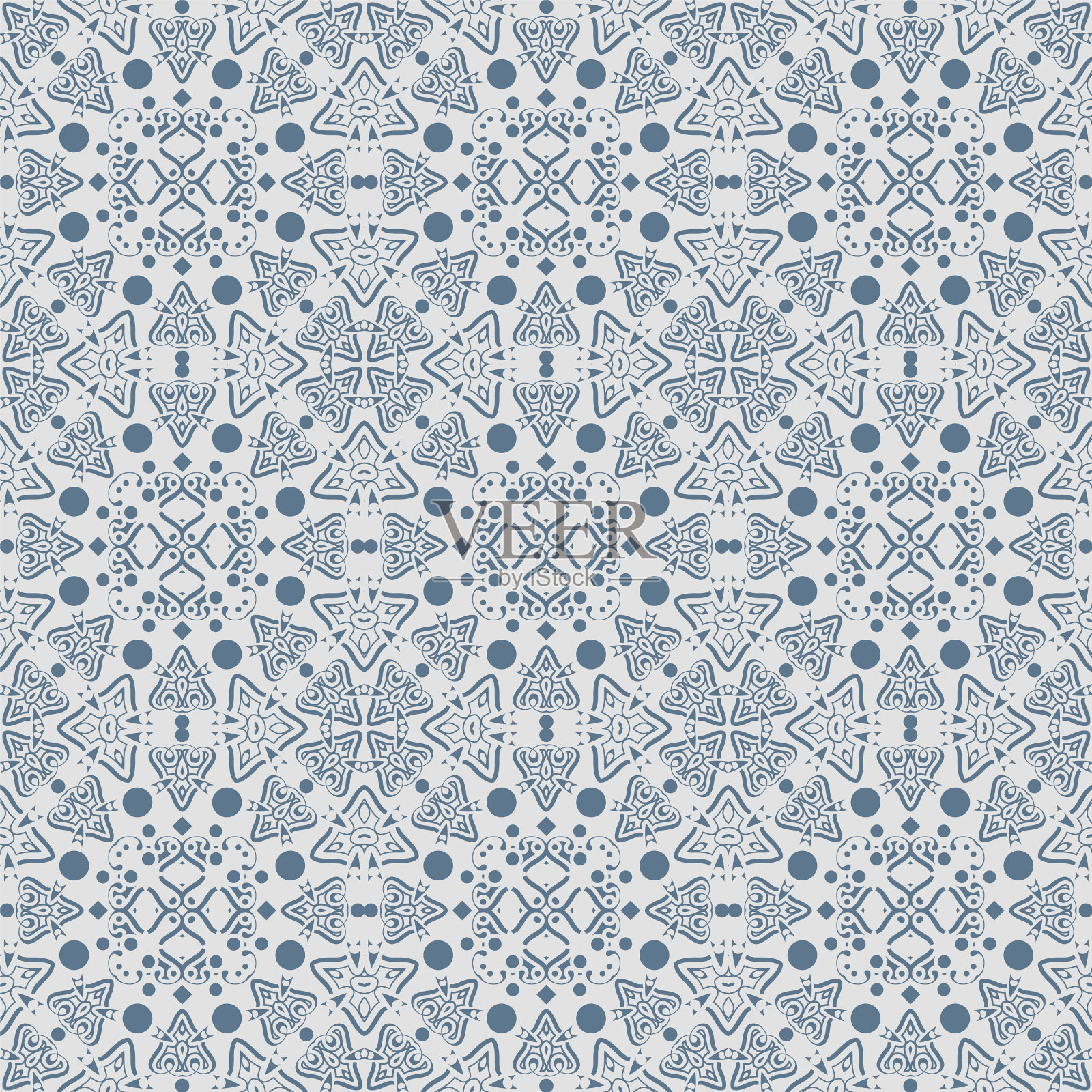 平面曼陀罗无缝图案模板插画图片素材