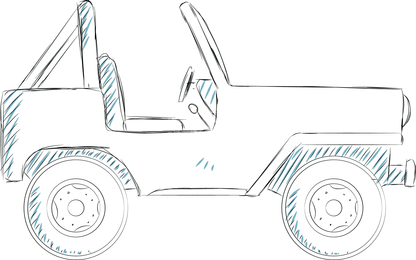 吉普车车轮体线设计元素图片