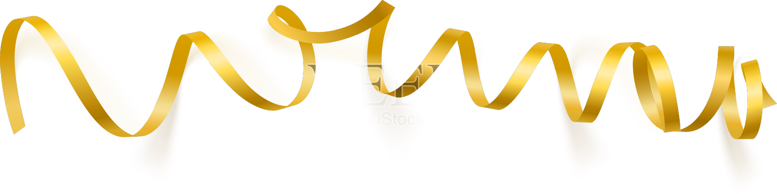 金缎带孤立的白色背景设计元素图片