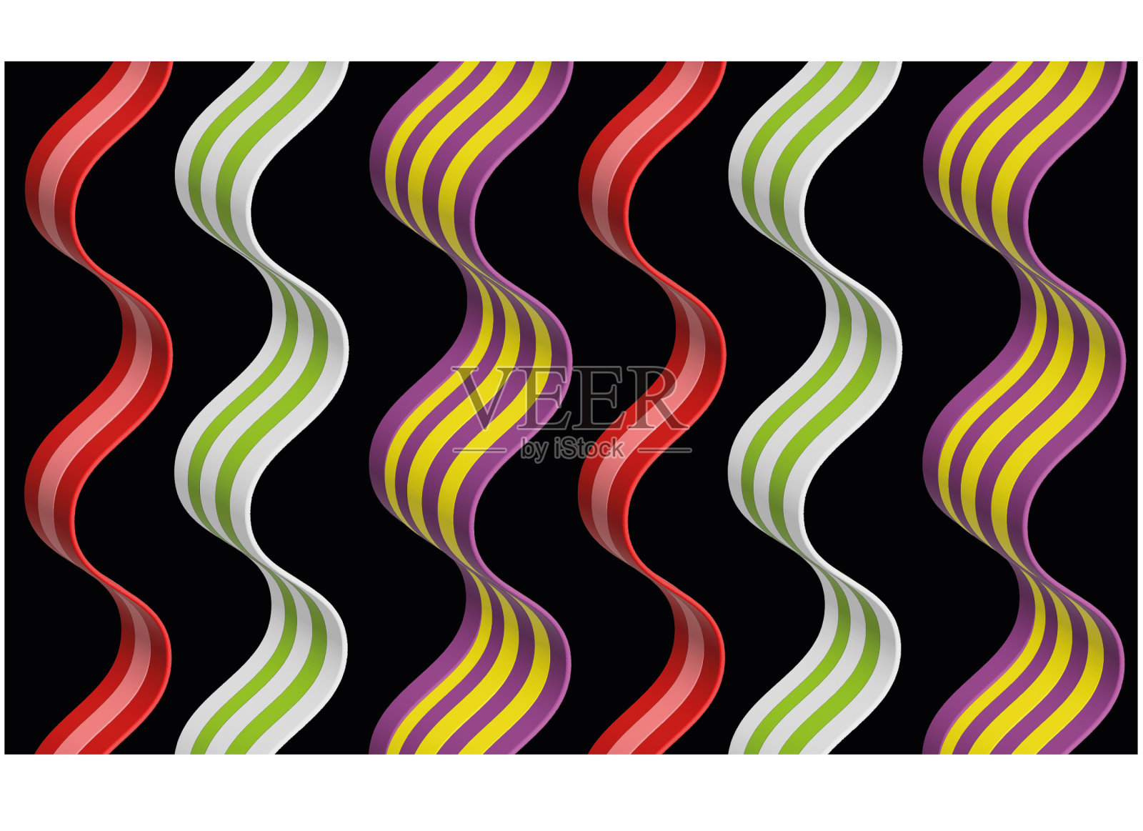 无缝图案与波浪抽象背景插画图片素材