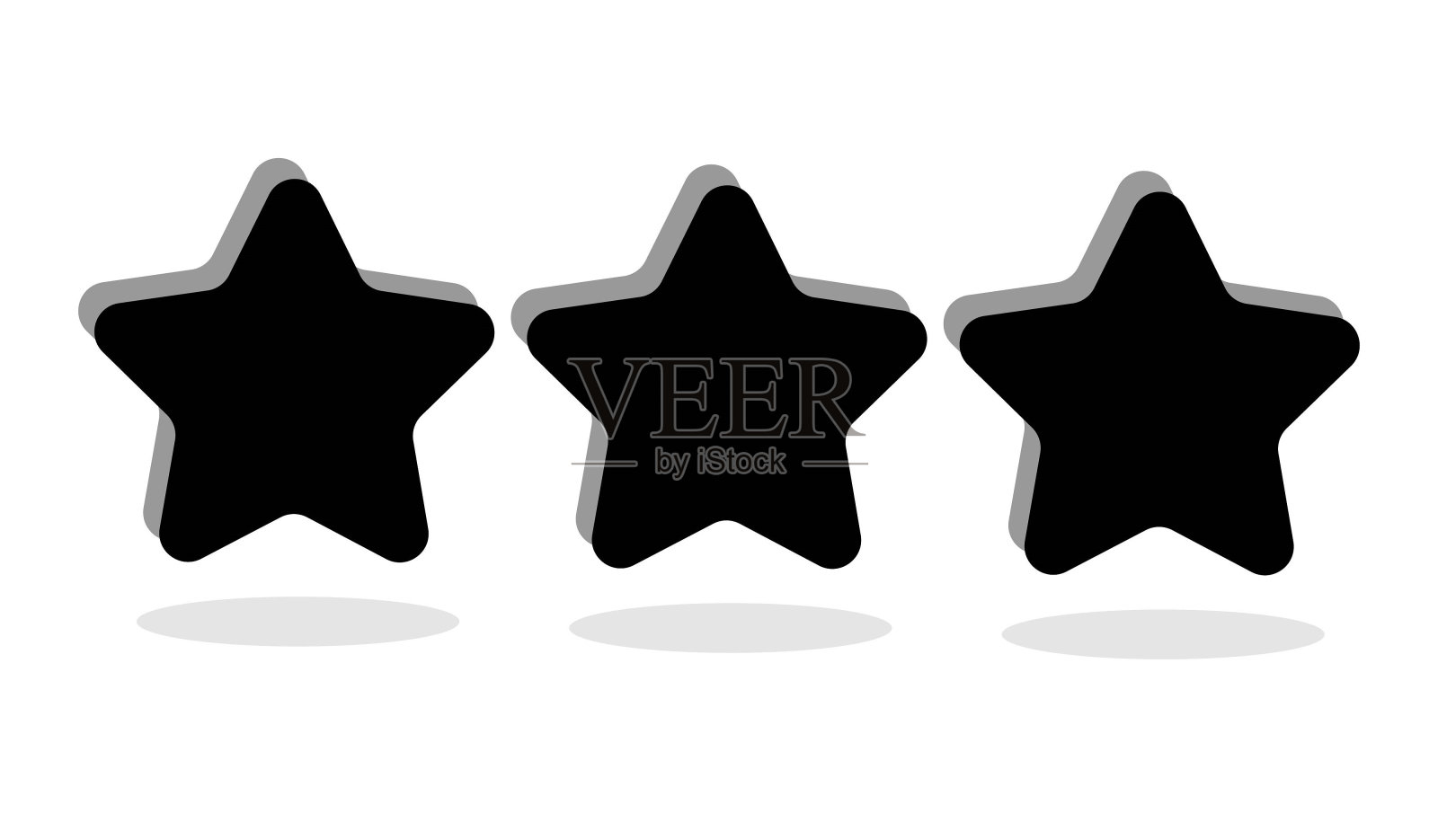 3星图标，矢量最好的平面图标。插画图片素材