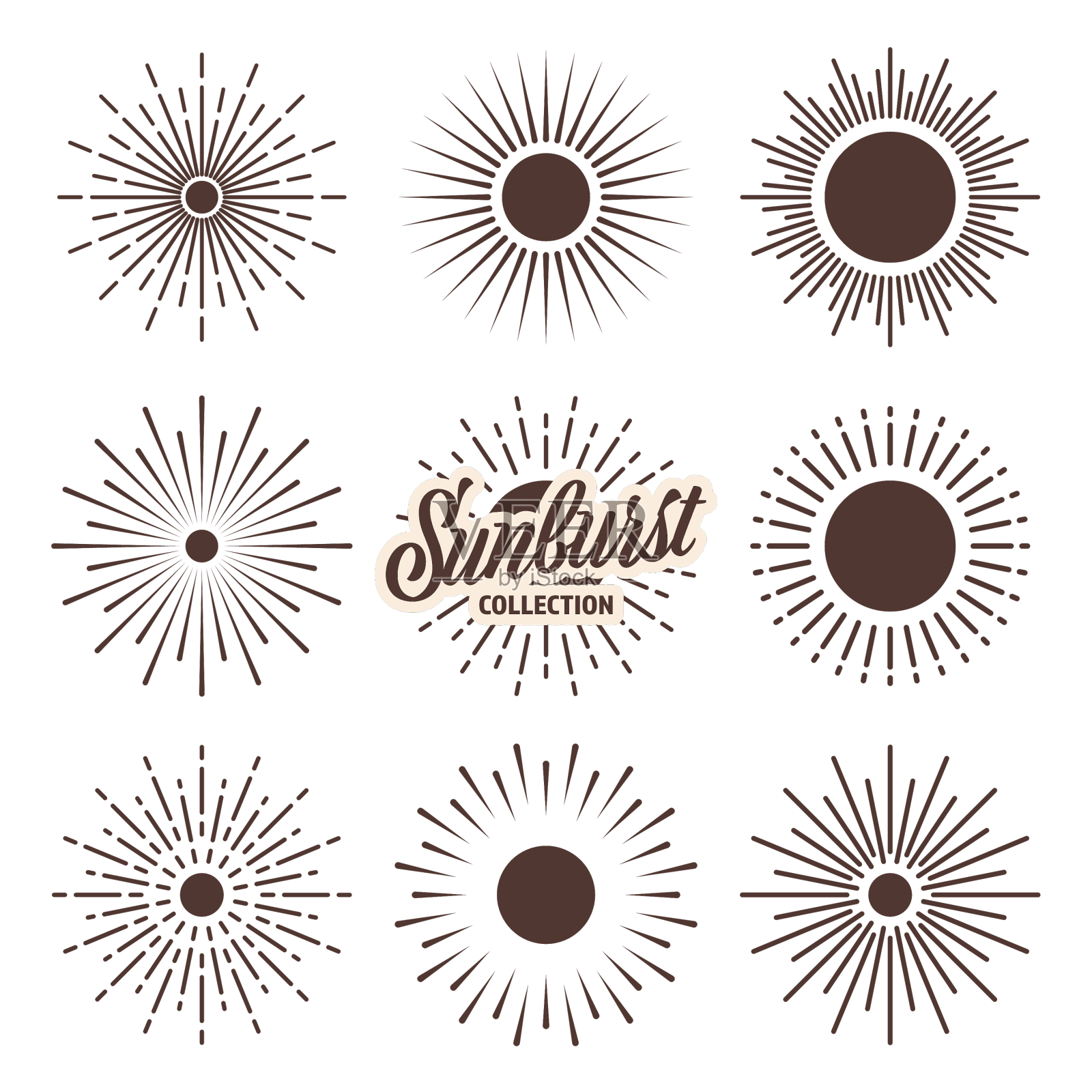 复古的夕阳余晖收集手设计元素图片