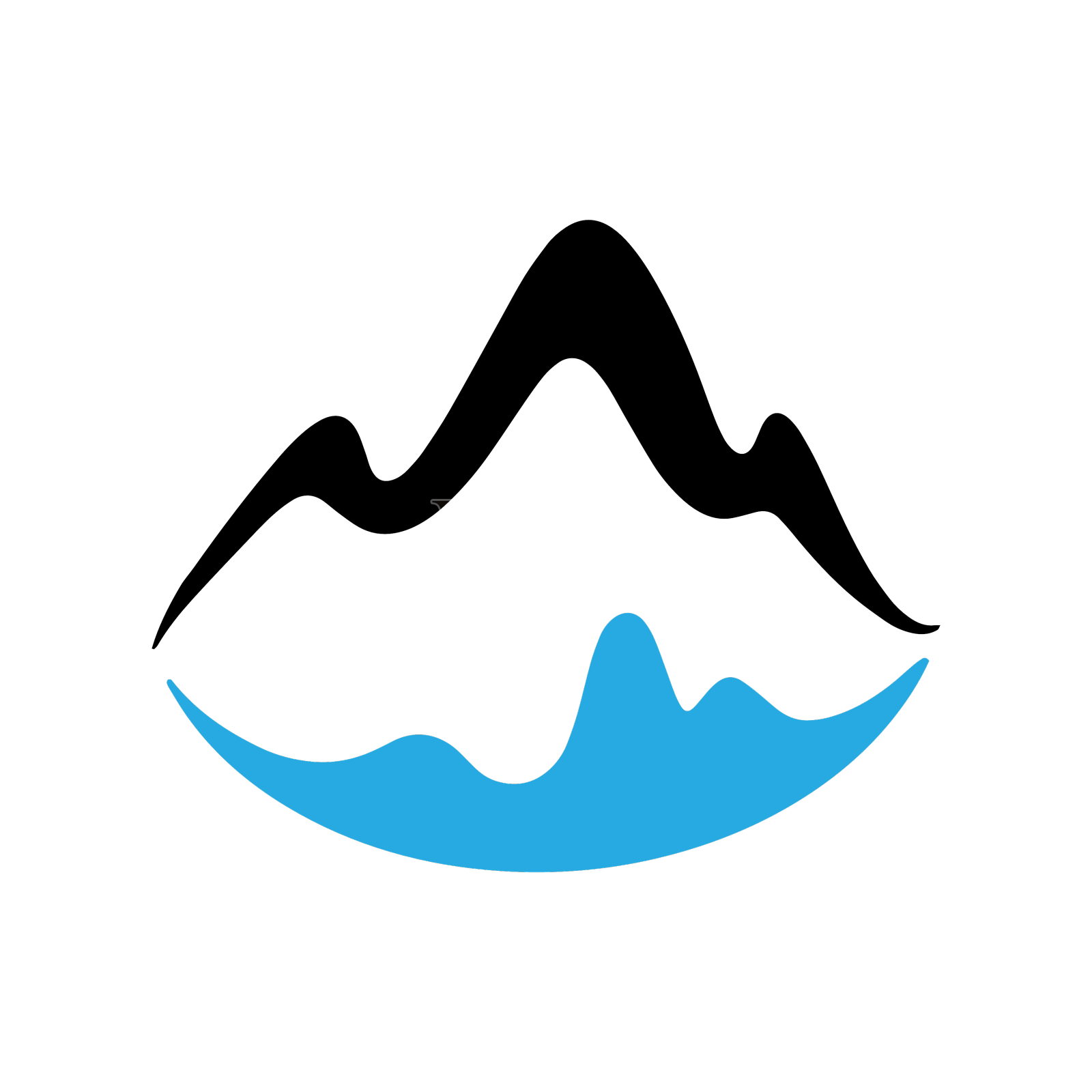 河流、小溪、河岸和溪流的标志设计元素图片