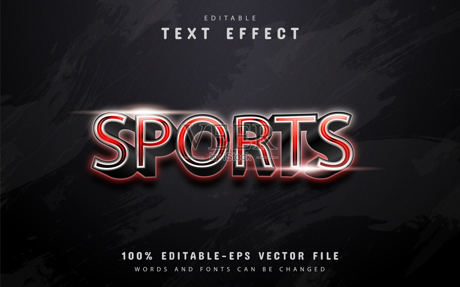 运动文本红色渐变文本效果插画图片素材