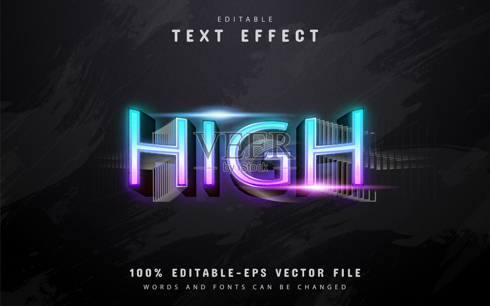 高文字3d渐变样式的文字效果插画图片素材