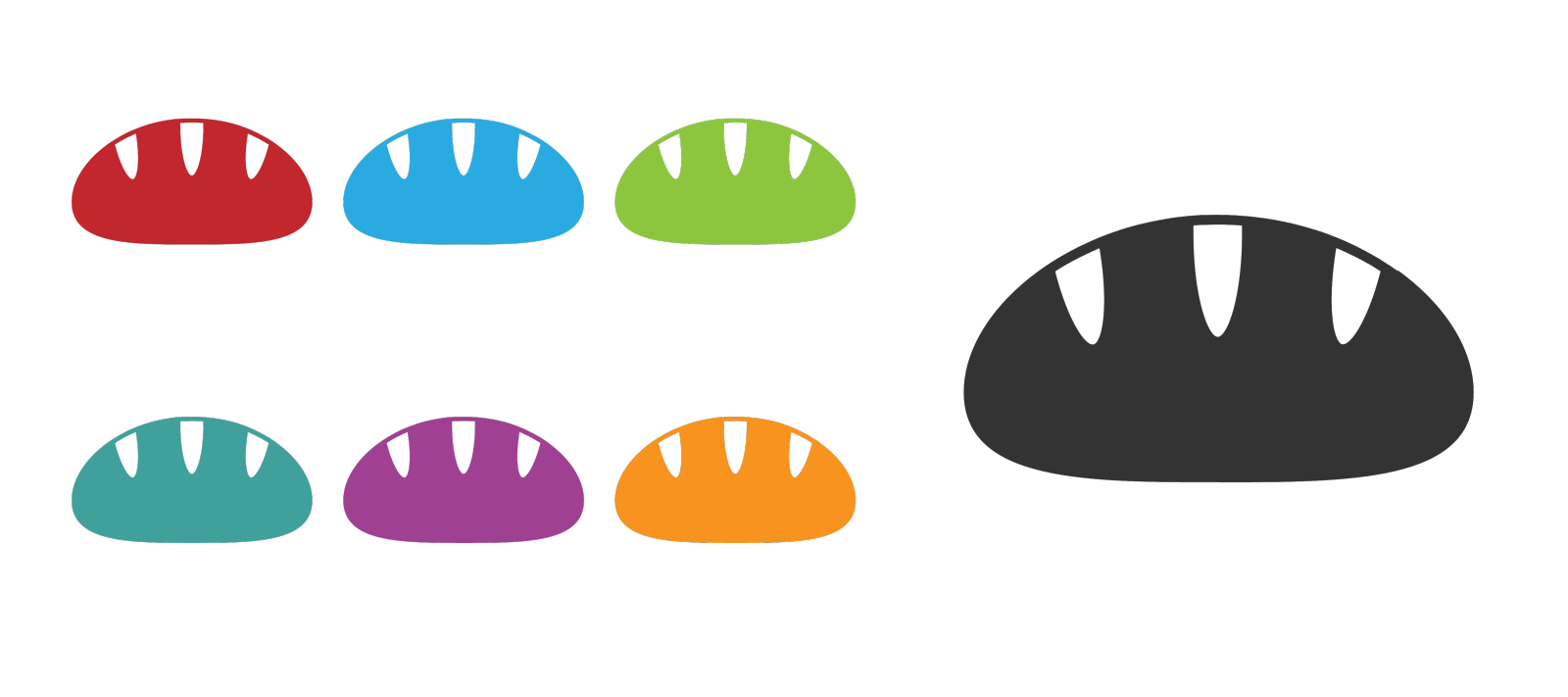 黑人基督教面包图标孤立在白色设计元素图片