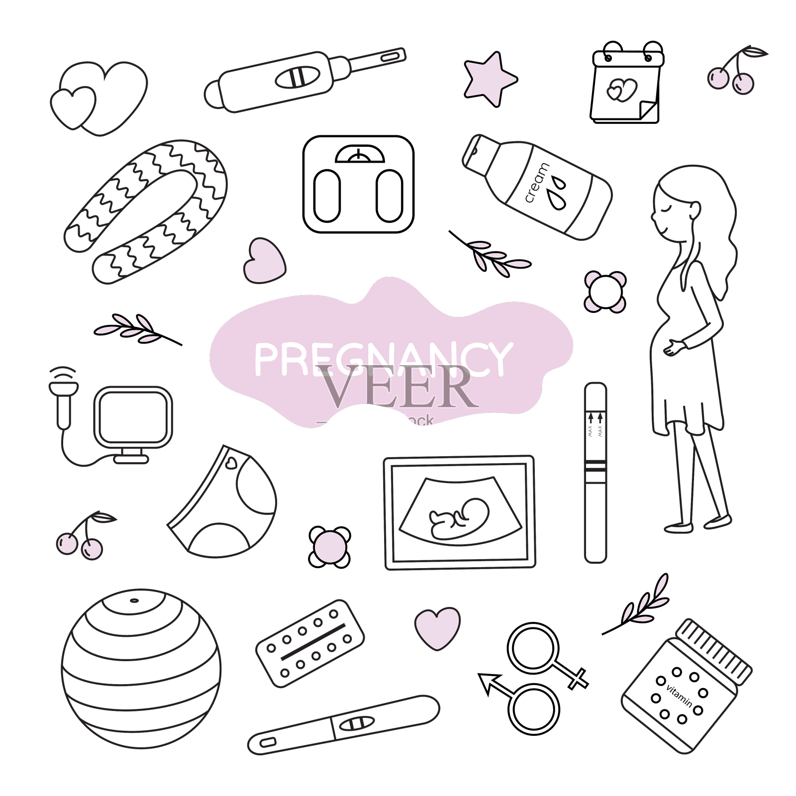 怀孕套装设计元素图片