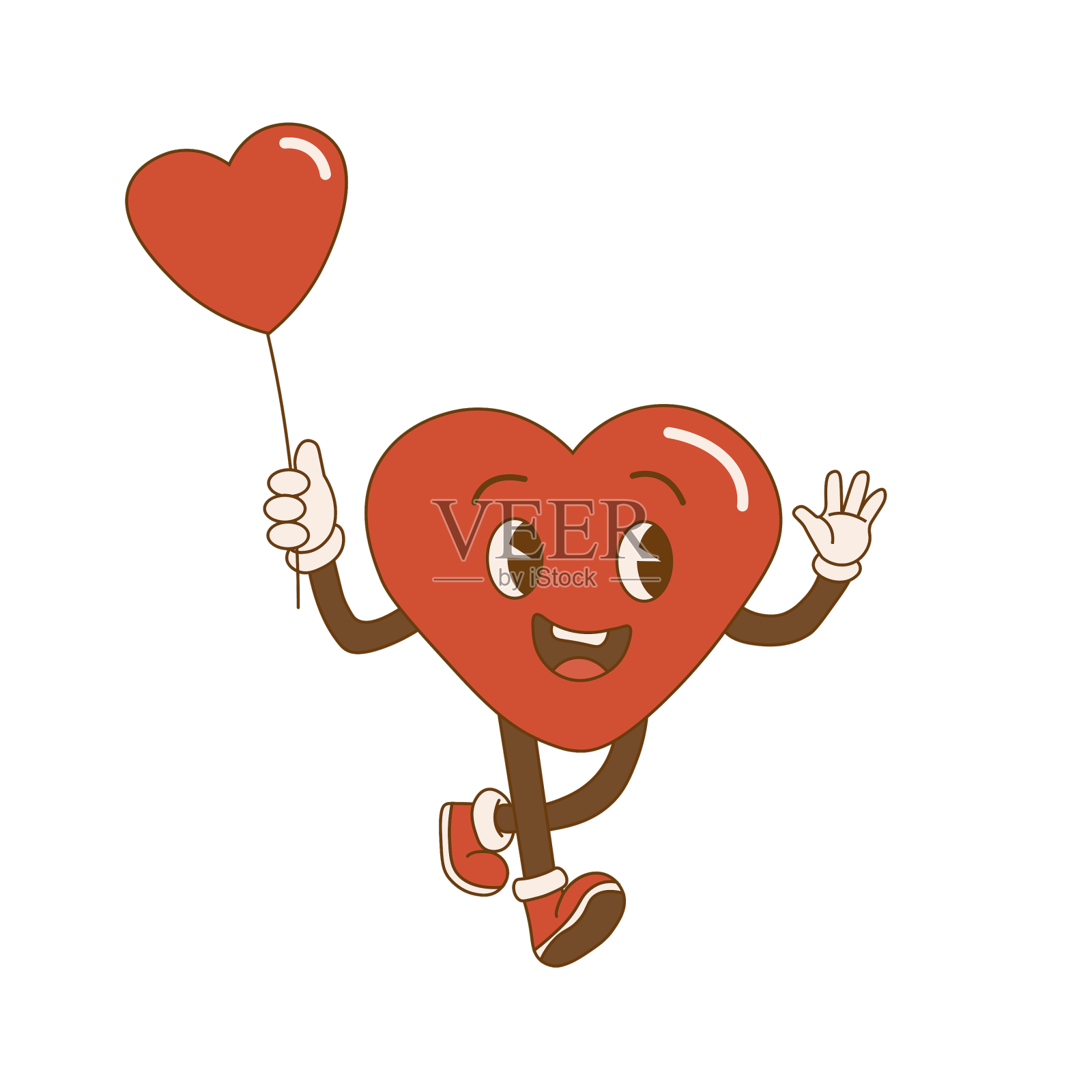 复古风格情人节时髦复古心设计元素图片