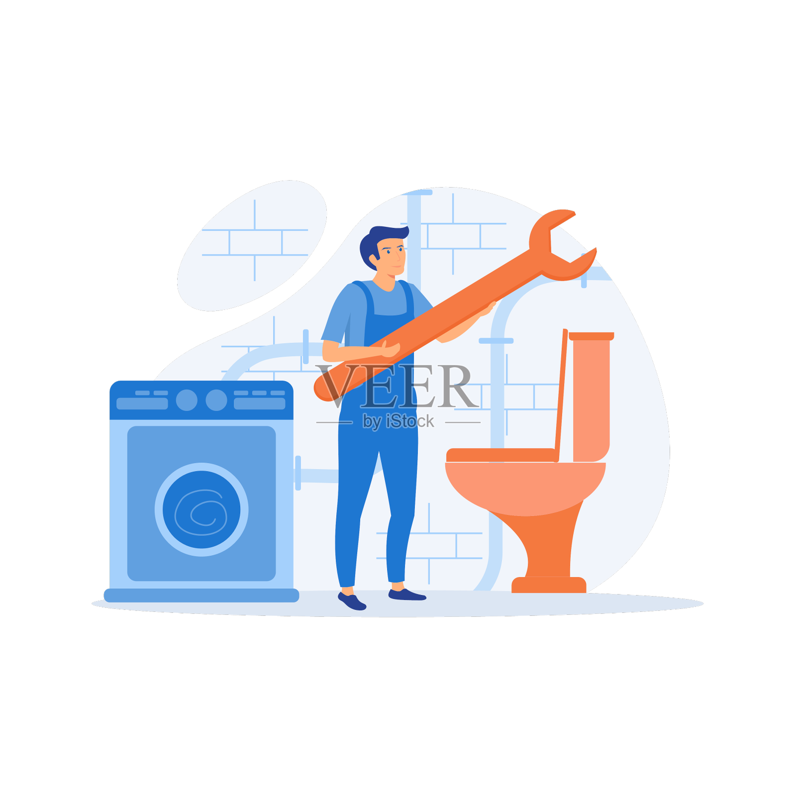 木匠、水管工和电工服务设计元素图片