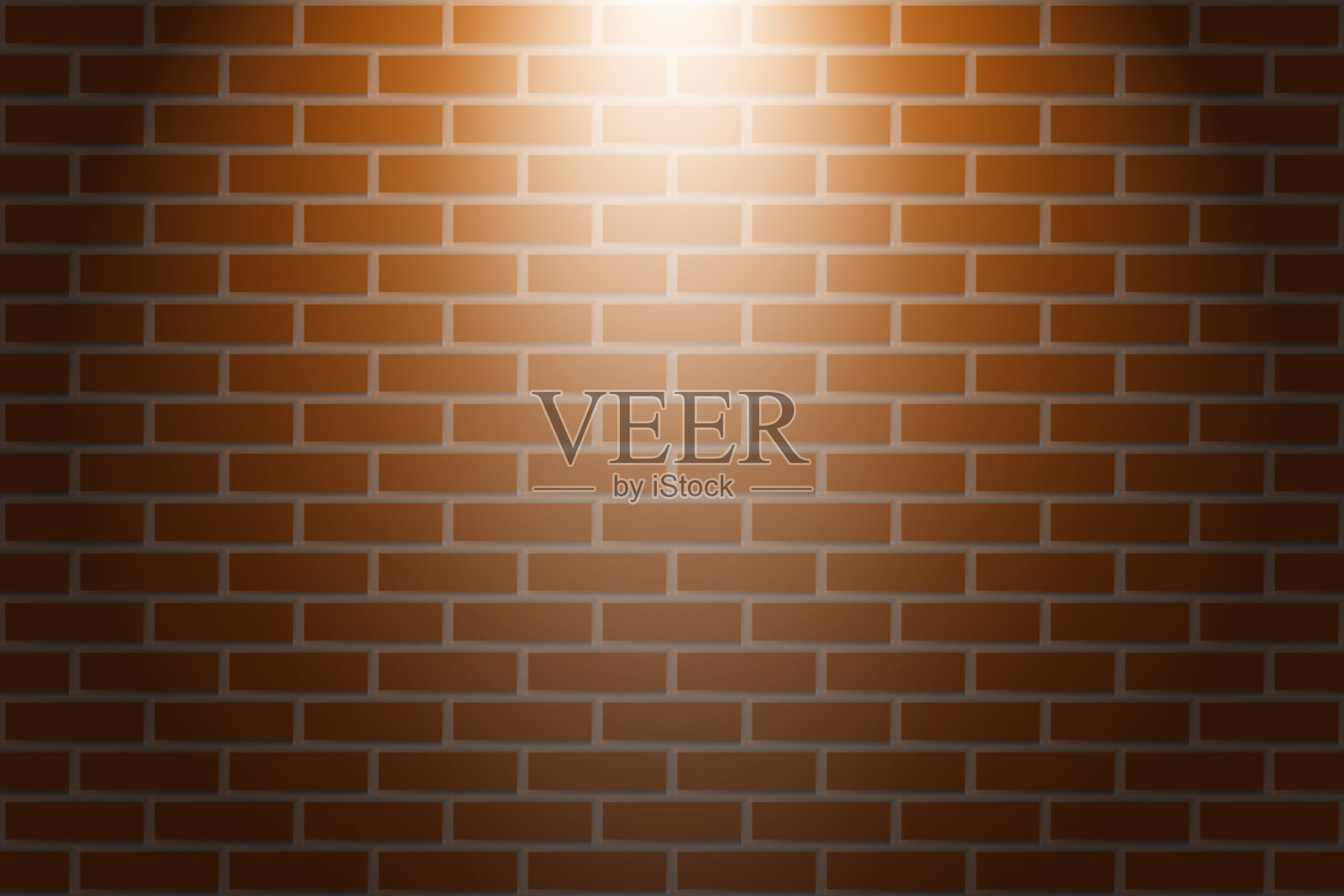 橙色的砖墙与聚光灯的光插画图片素材