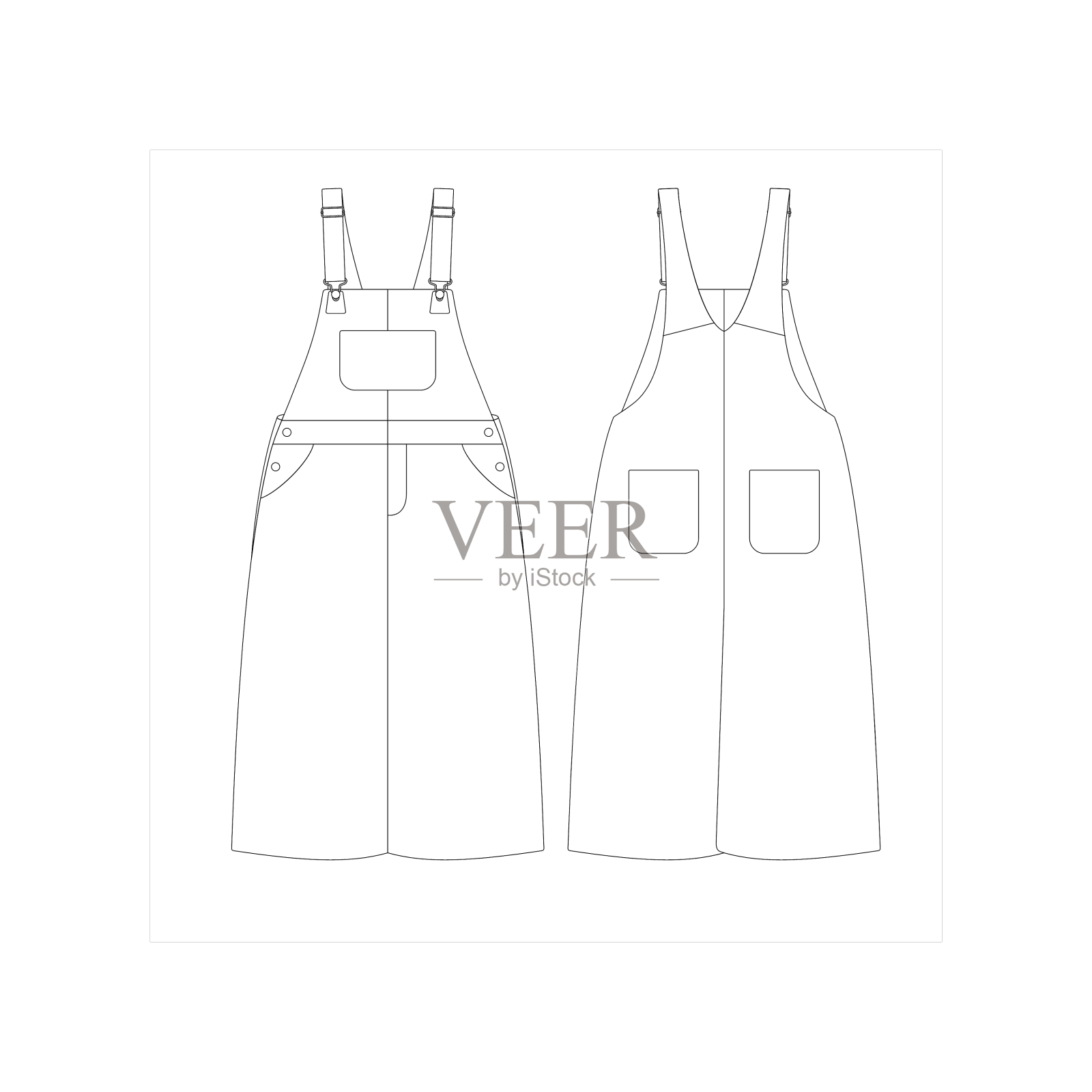 模板围兜整体裙长平设计设计元素图片