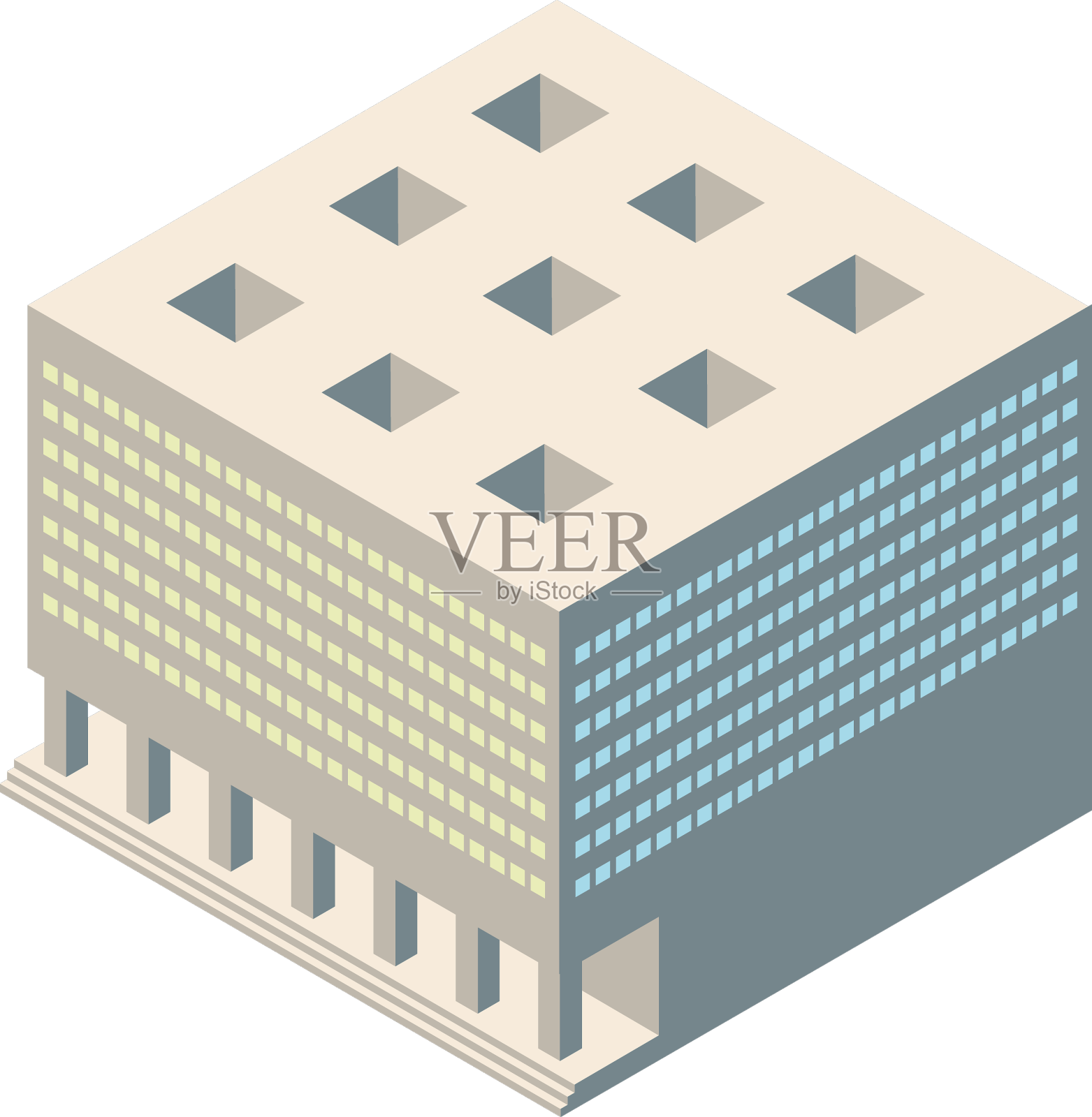 等距三维法院设计元素图片