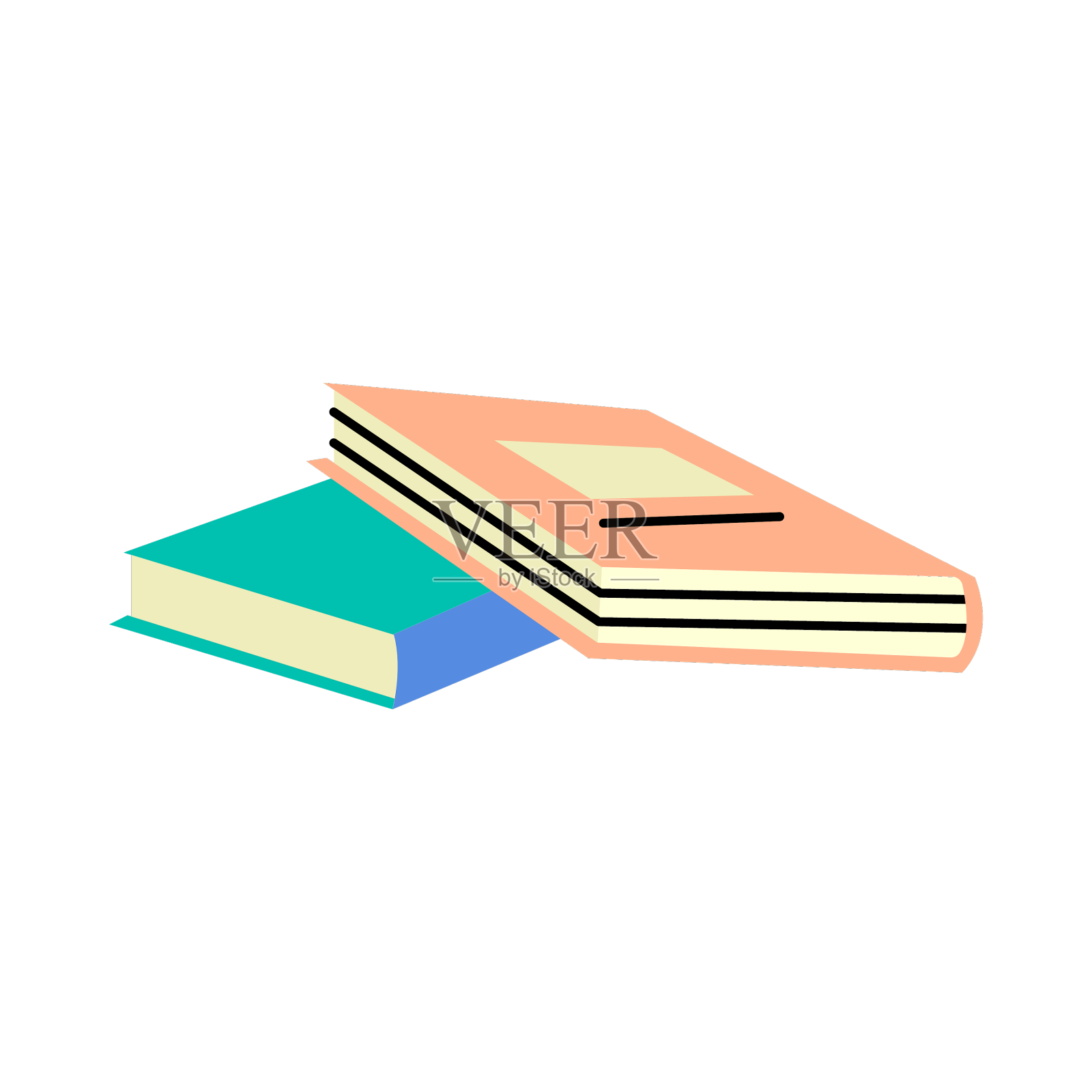 书籍色彩元素为学术研究教材设计元素图片