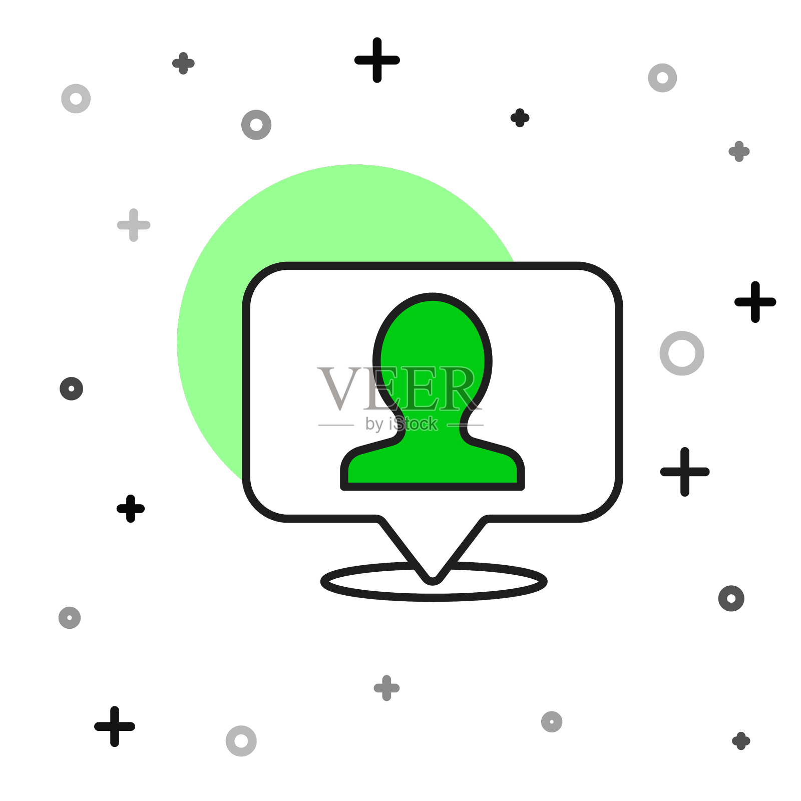 填充轮廓地图标记与轮廓的一个设计元素图片