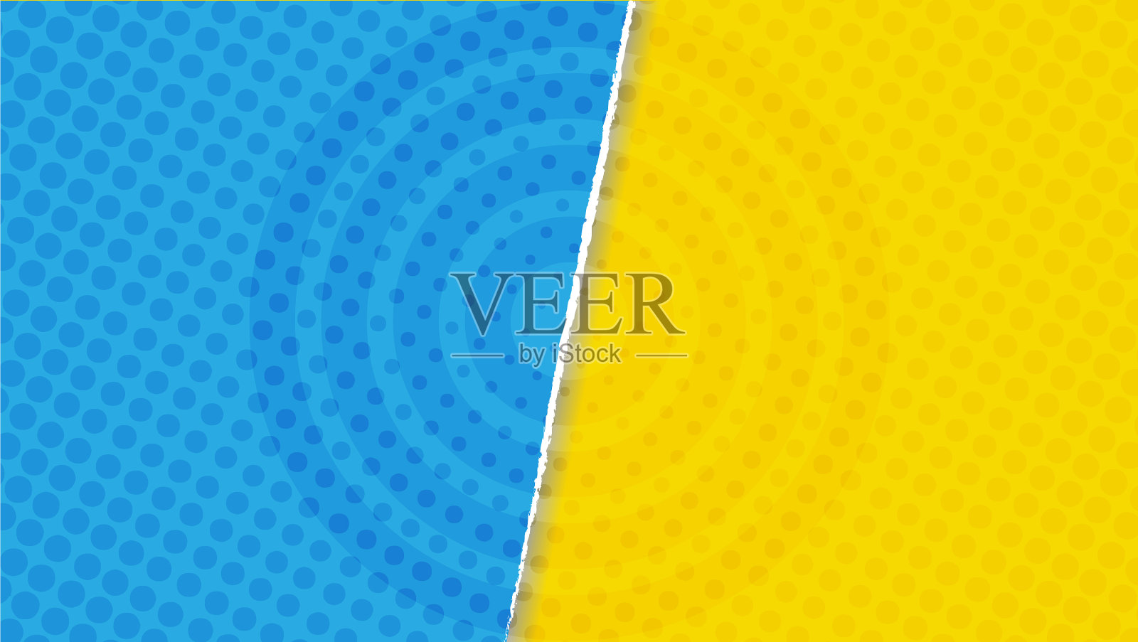 明亮的黄色和蓝色波普艺术背景插画图片素材