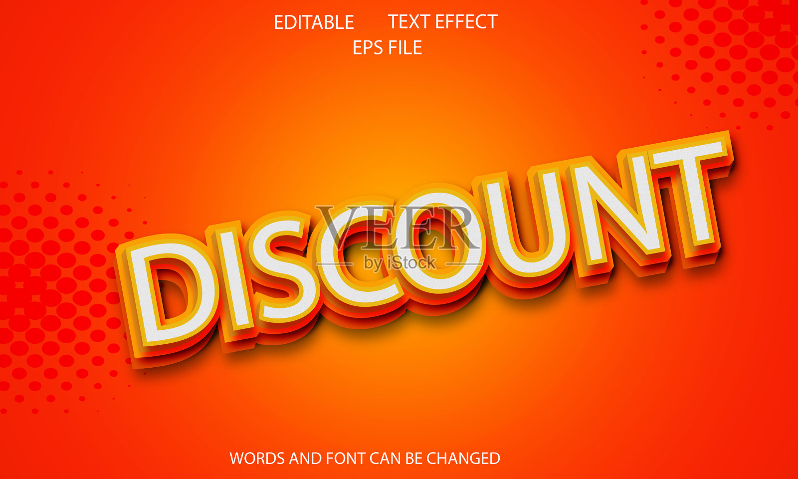 折扣销售文本效果可编辑的3d文本插画图片素材