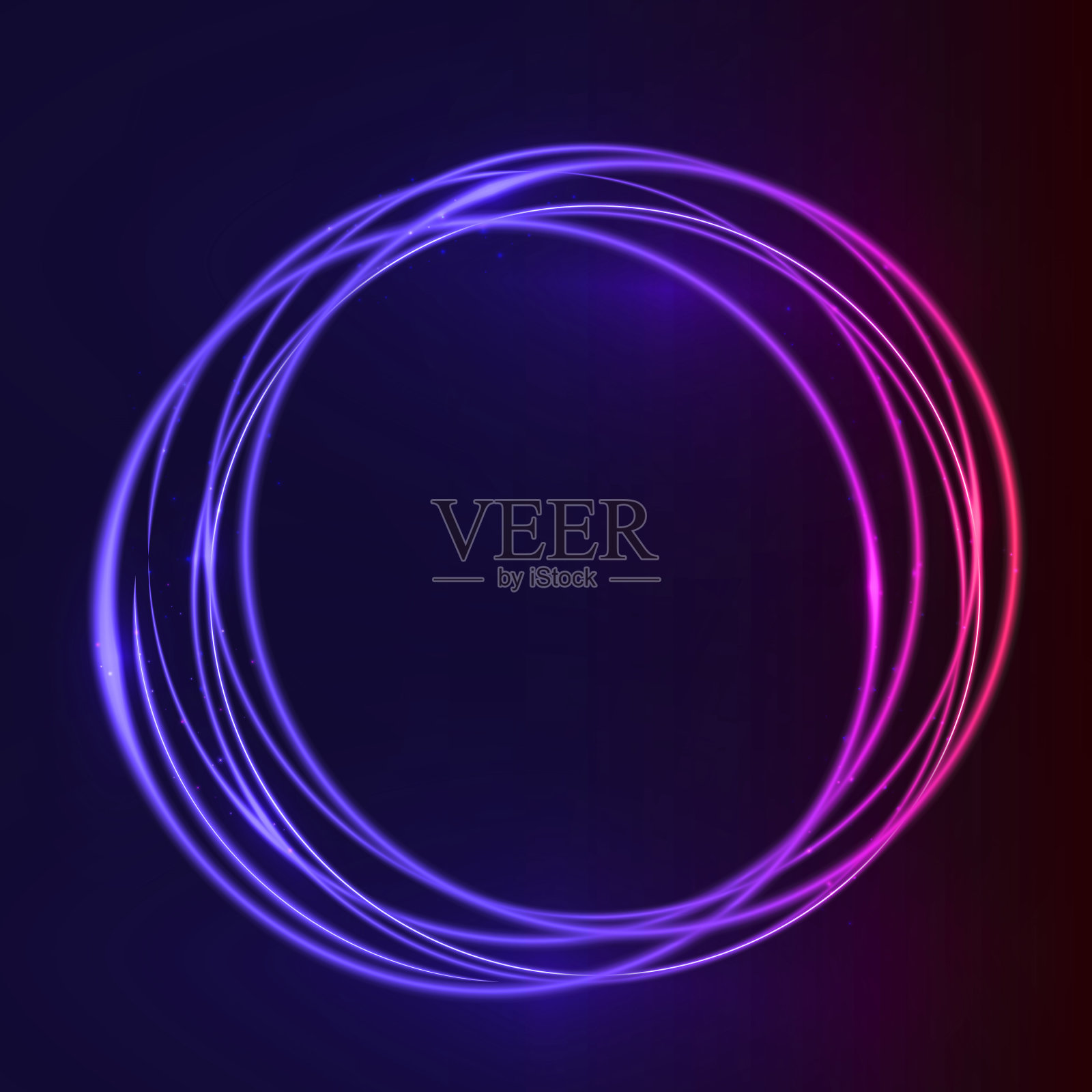 绚丽多彩的霓虹光效果插画图片素材