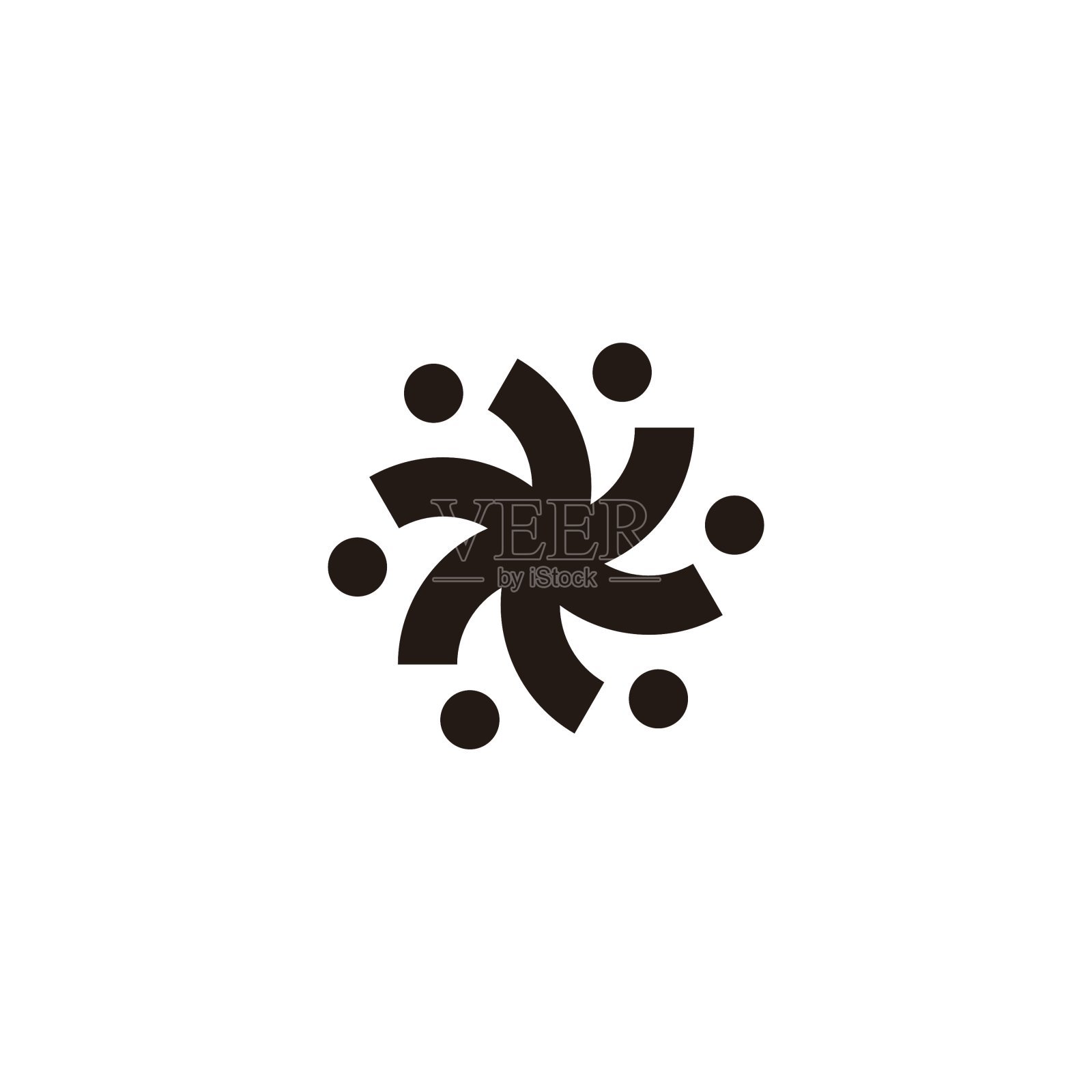 丝带抽象的几何符号简单的标志设计元素图片