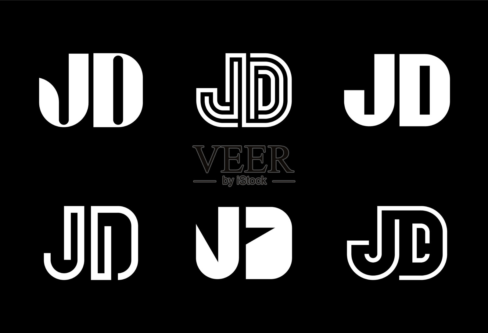 一套字母jd标志插画图片素材