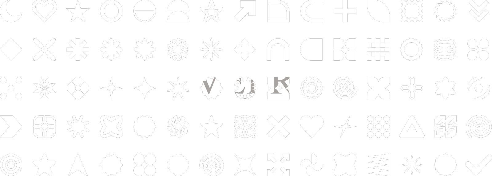 一组白色抽象几何形状和形式设计元素图片