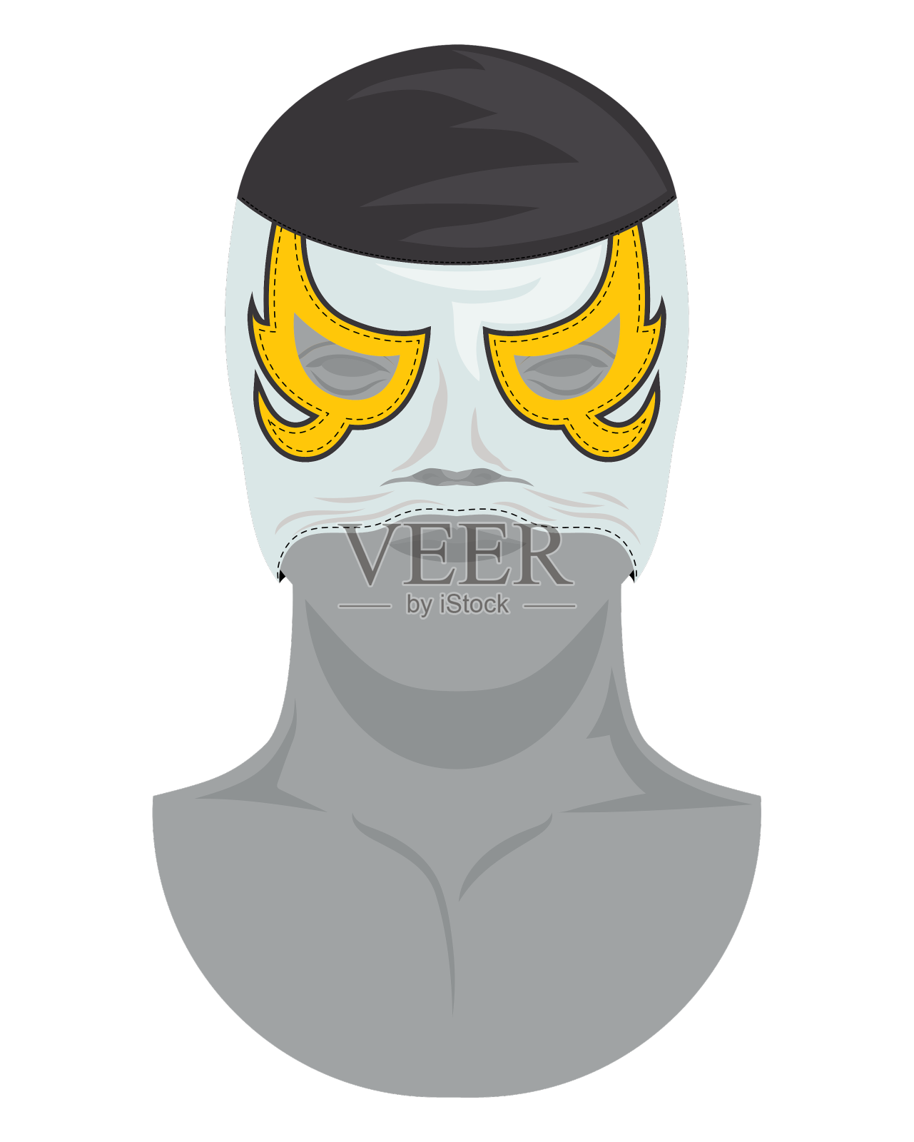 墨西哥摔跤面具白色设计元素图片