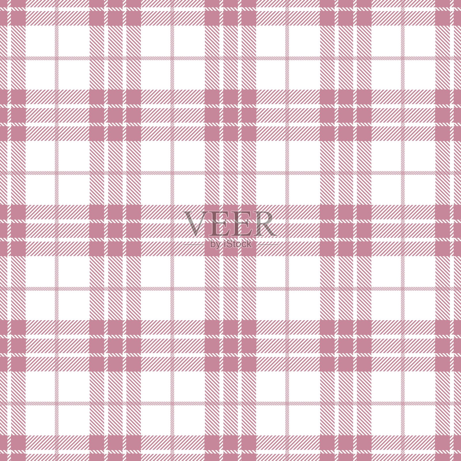 格子呢无缝图案，粉白相间插画图片素材