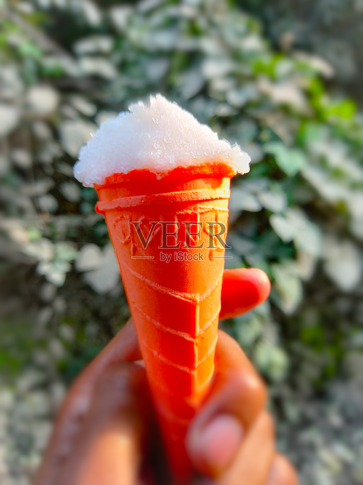 孟加拉国的蛋筒冰淇淋。照片摄影图片