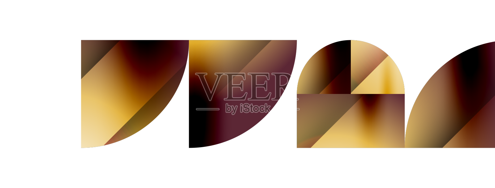 圆形和各种形状汇聚成时尚设计元素图片