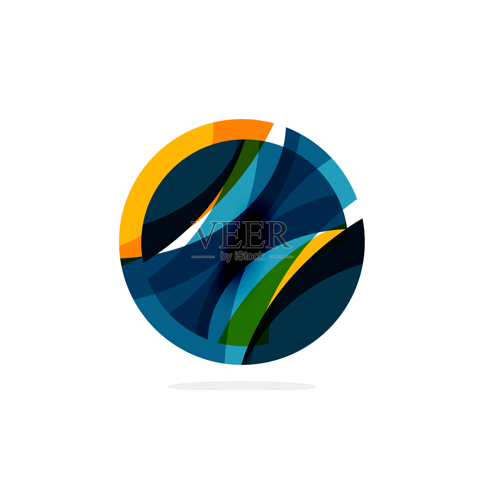 抽象的圆形标志动态美学设计元素图片