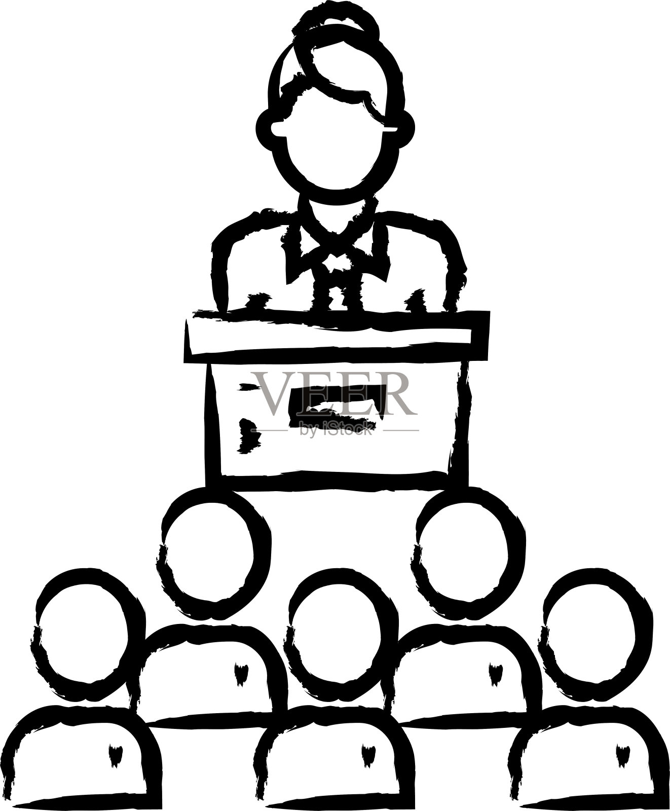 会议妇女手绘矢量插图插画图片素材