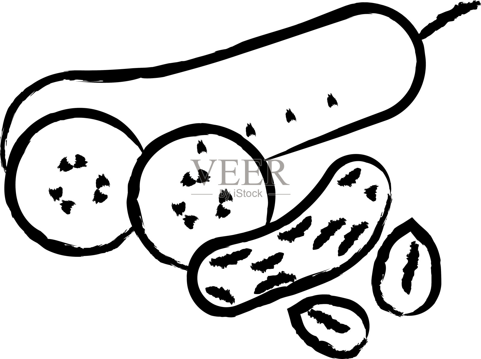 黄瓜手绘矢量插图插画图片素材