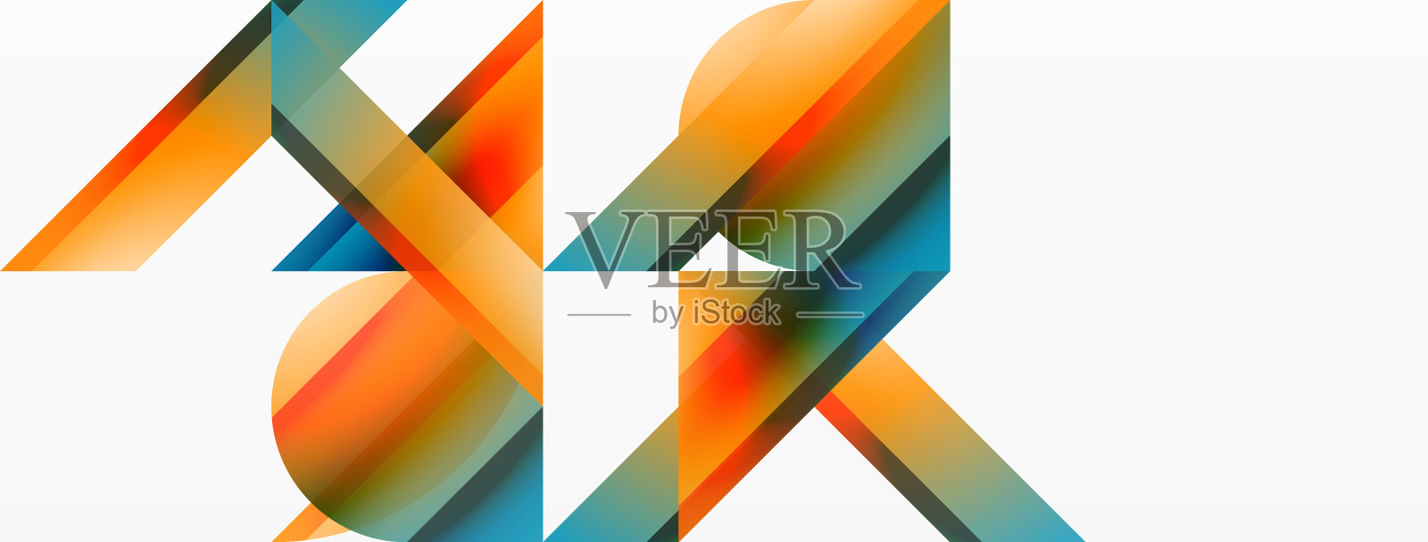 在白色上渐变三角形和圆形插画图片素材