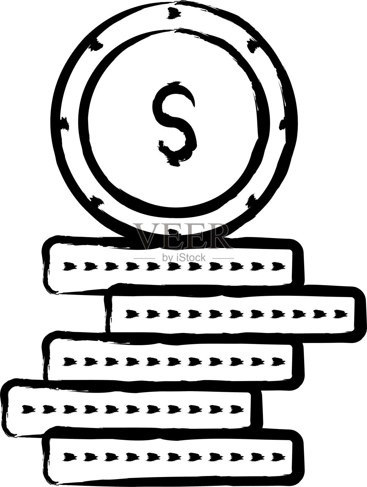 硬币手绘矢量插图插画图片素材