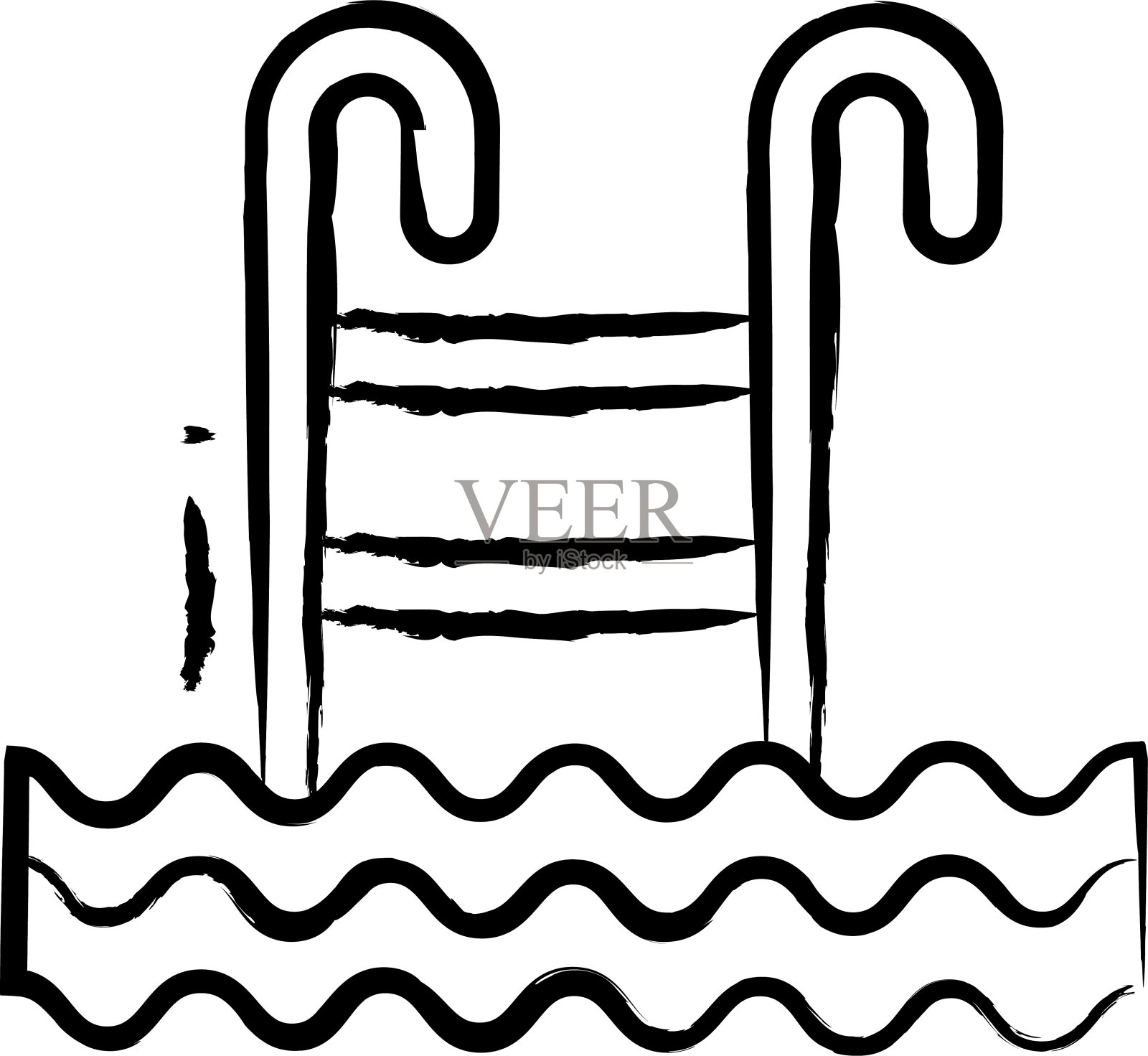 游泳池手绘矢量插图插画图片素材