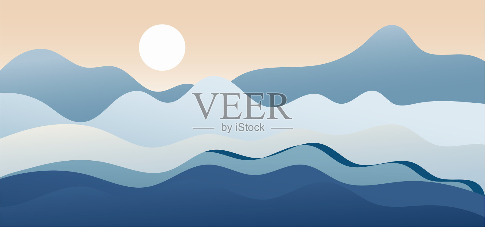 山峦景观抽象背景插画图片素材