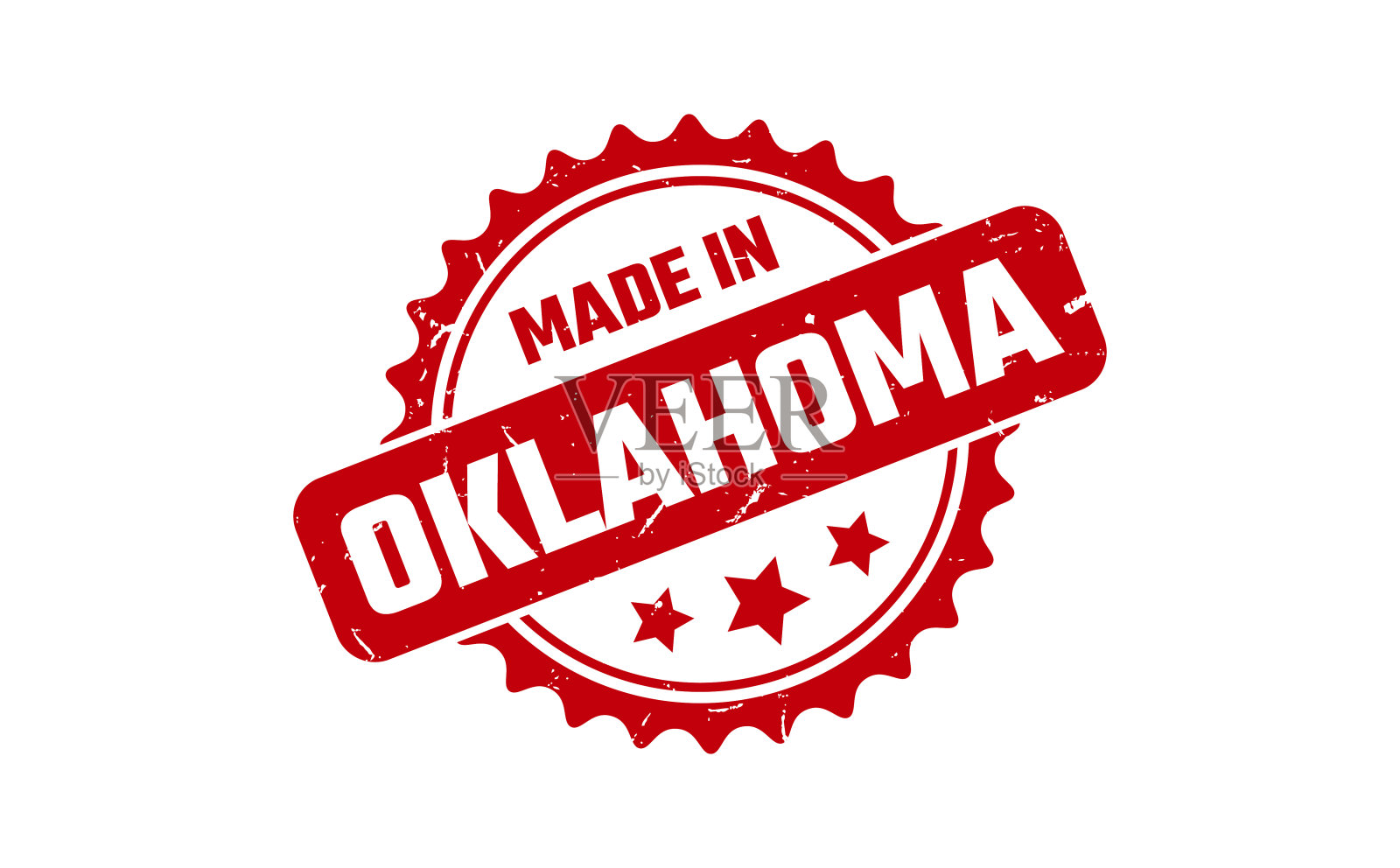 俄克拉荷马州制造橡皮图章插画图片素材