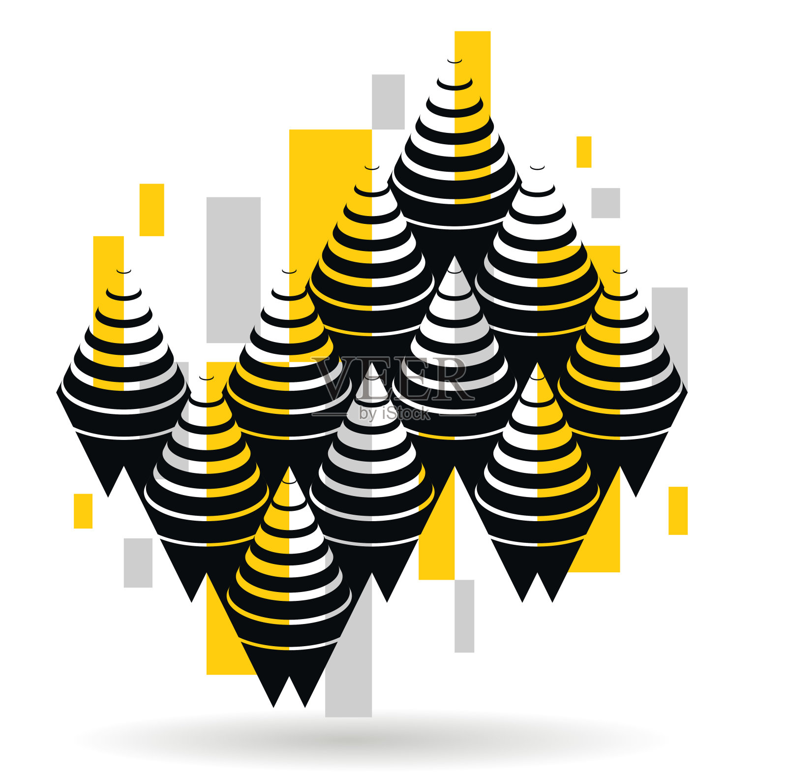 抽象矢量3D背景孤立，新潮壁纸，建筑风格艺术品。插画图片素材